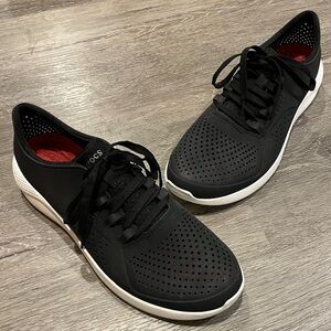 Crocs LiteRide Black Lace Up Lightweight Pacer Sneakers Men’s Size 13